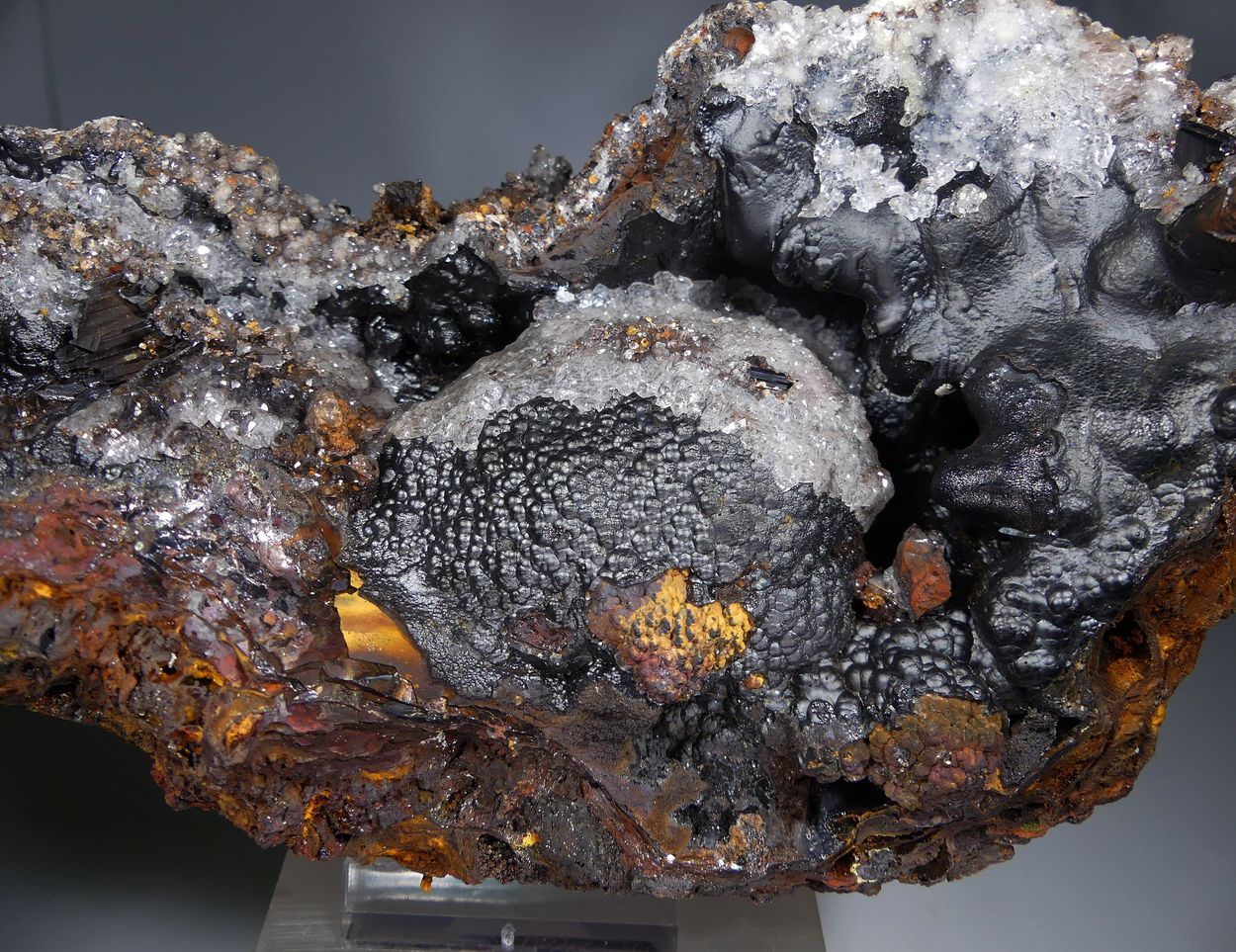 Goethite Glaskopf With Selenite & Goethite Psm Selenite