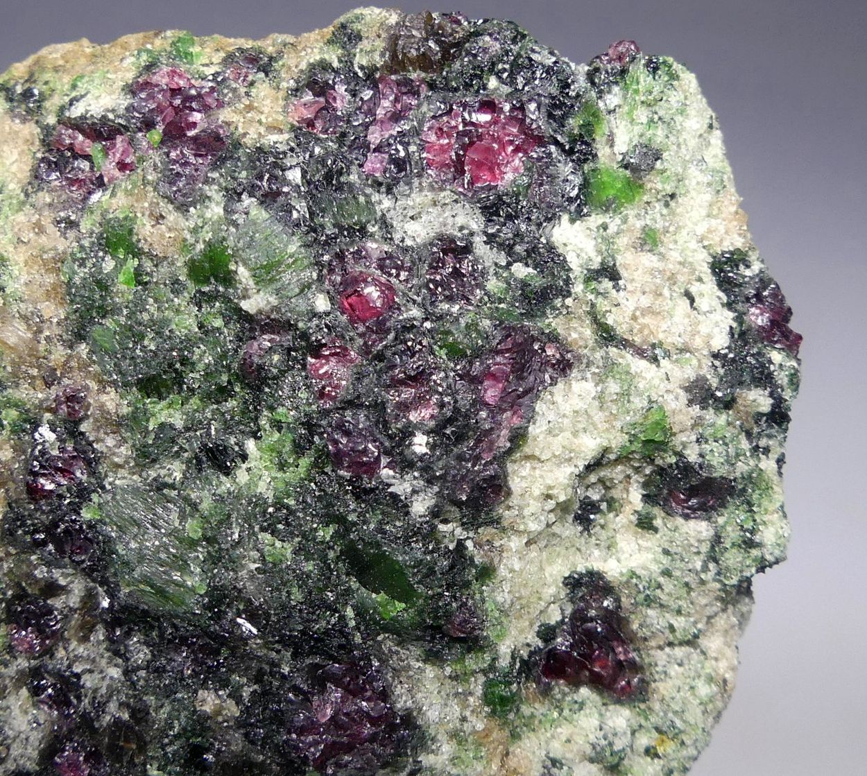 Pyrope & Chromian Diopside In Forsterite