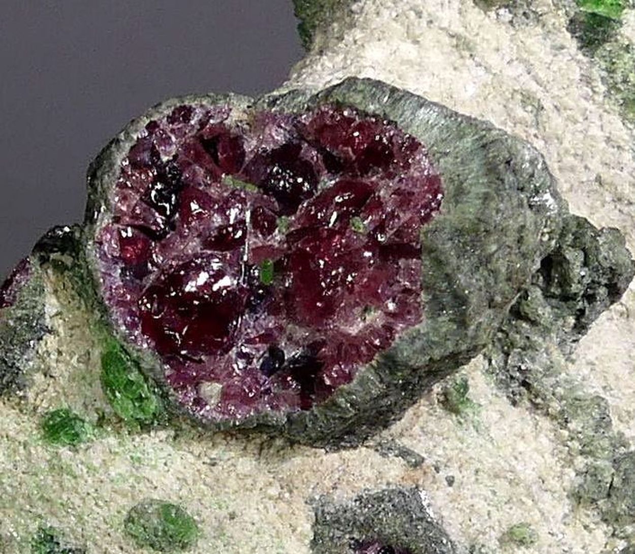 Pyrope With Chromian Diopside Forsterite & Kelyphite