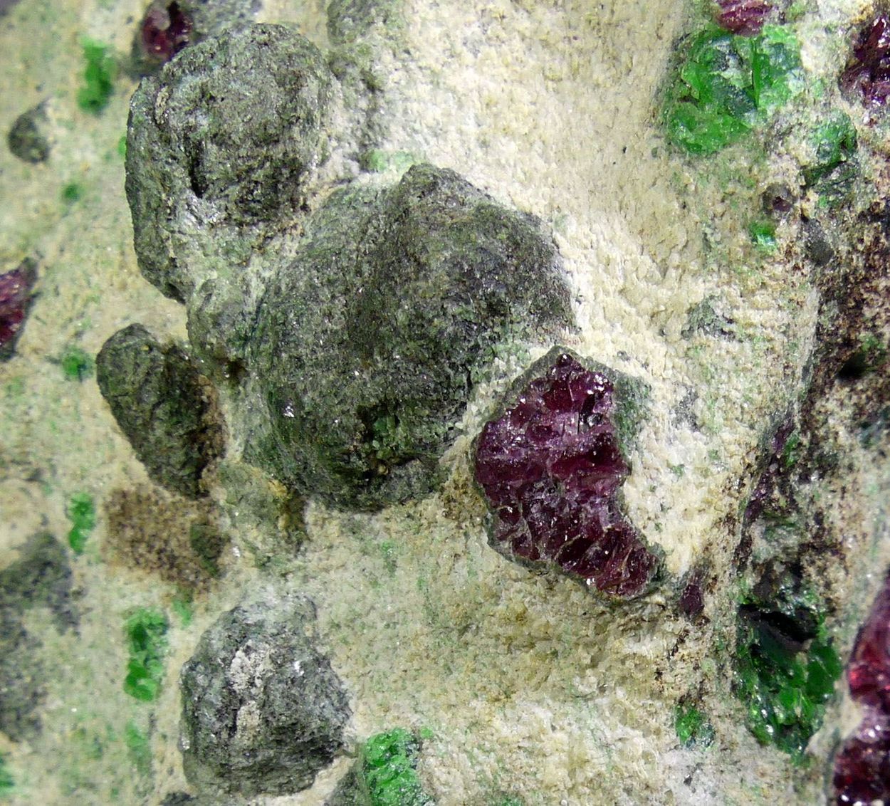 Pyrope With Chromian Diopside Forsterite & Kelyphite