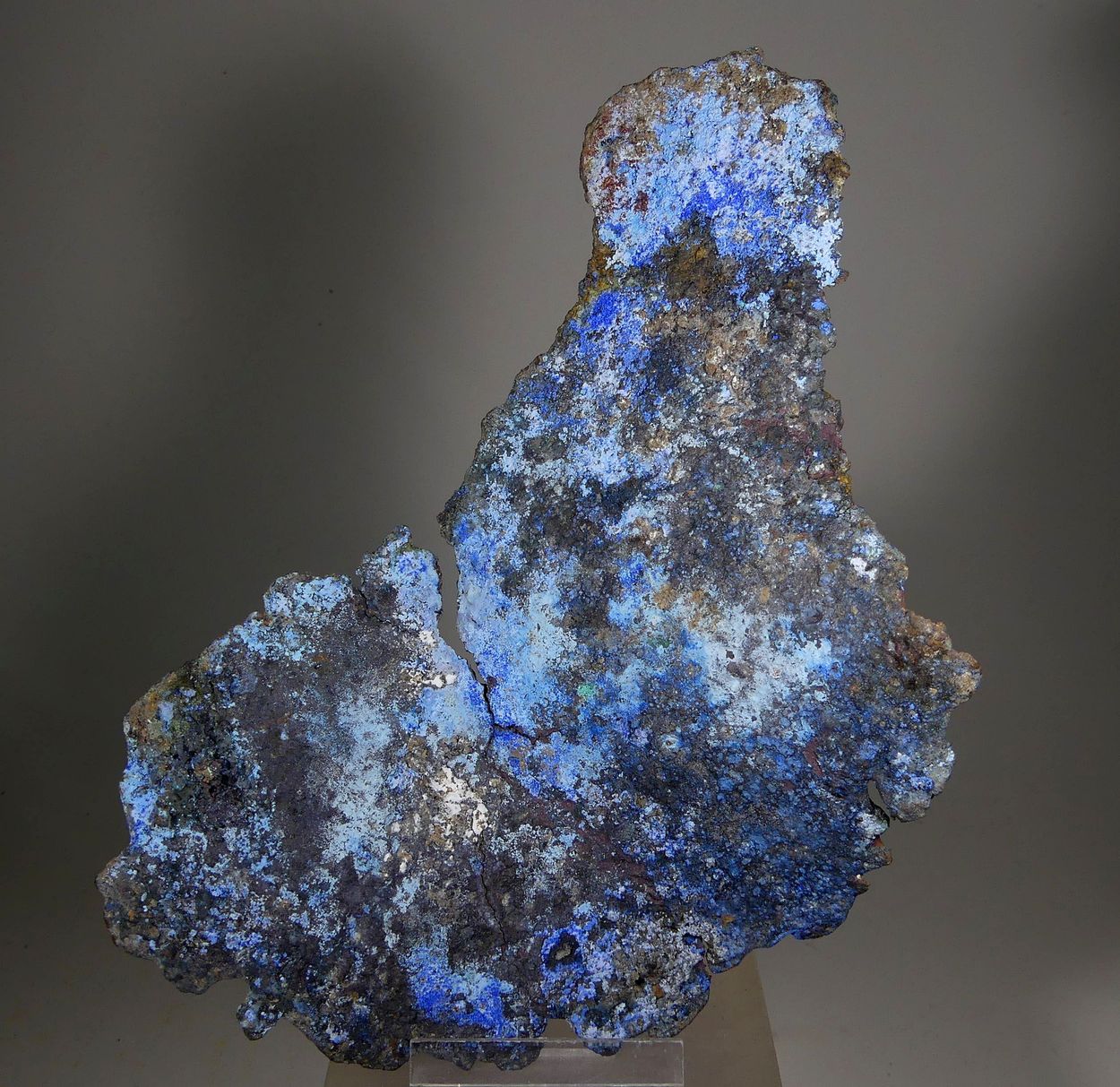Azurite & Cuprite On Native Copper