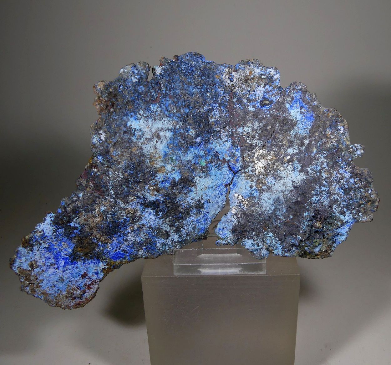 Azurite & Cuprite On Native Copper
