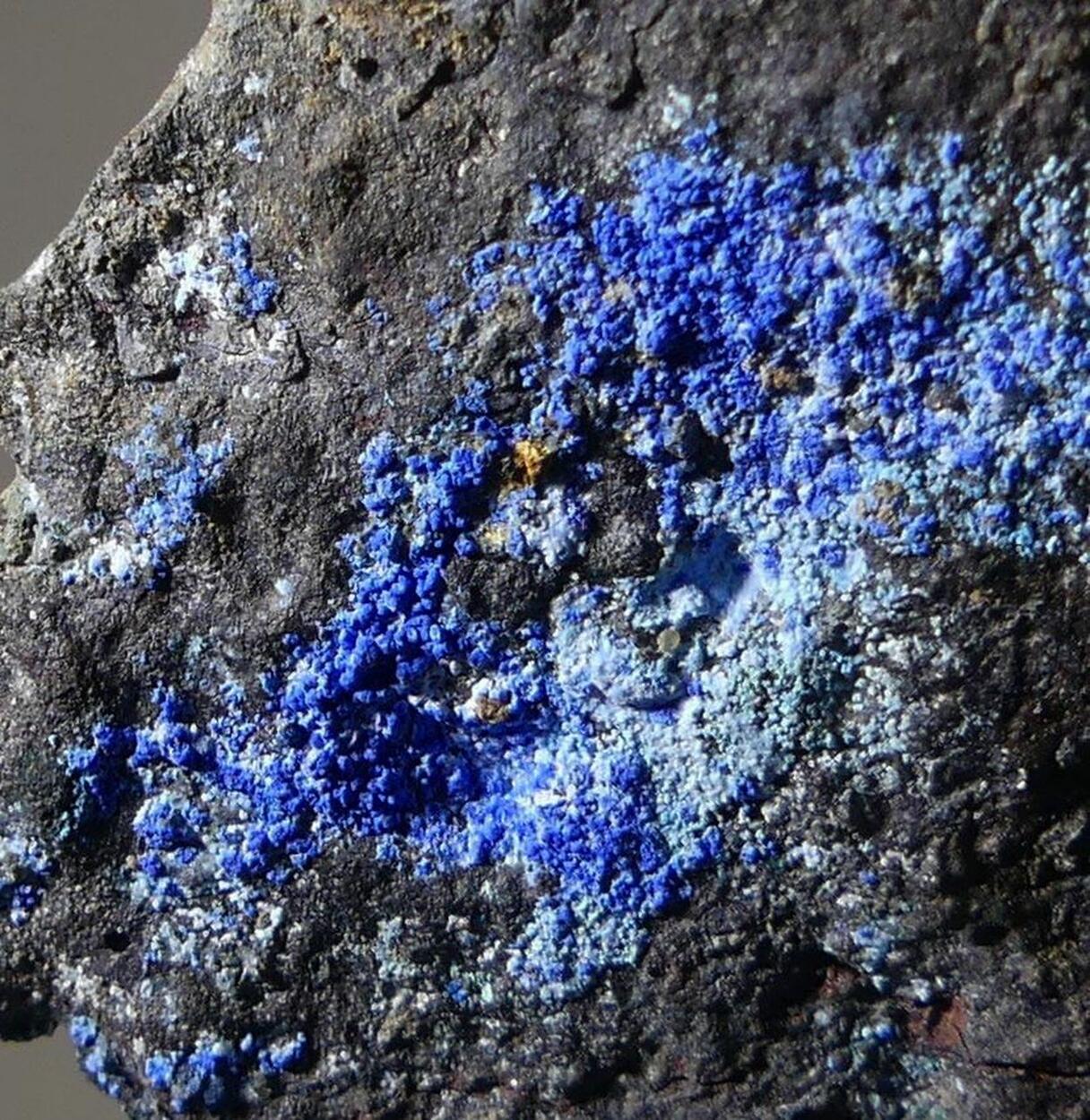 Azurite & Cuprite On Native Copper