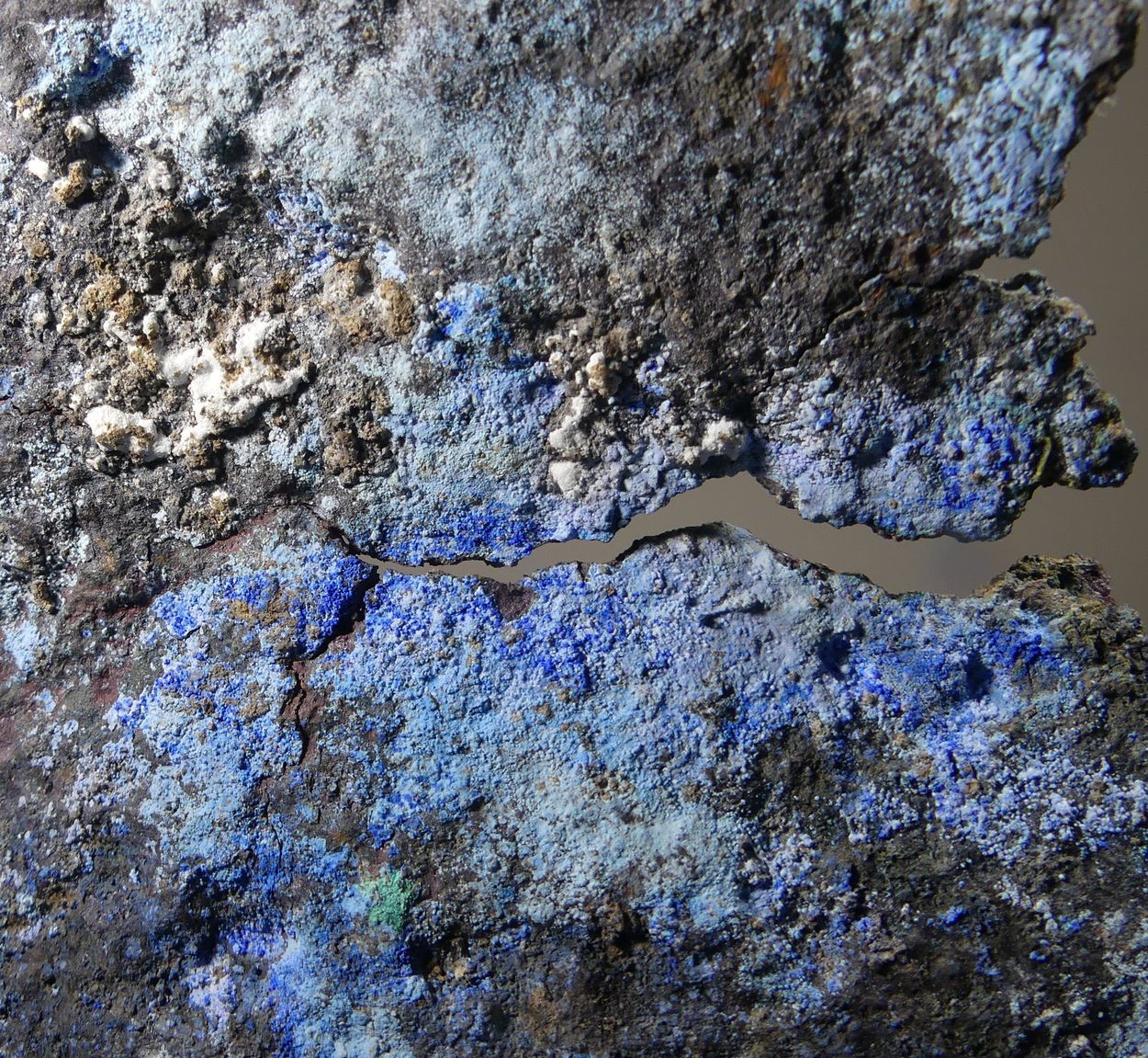 Azurite & Cuprite On Native Copper