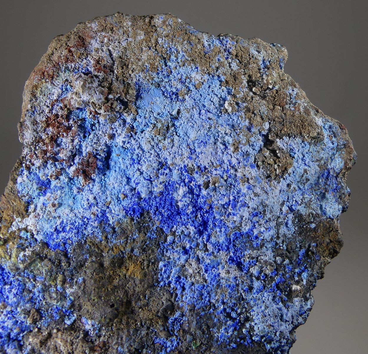 Azurite & Cuprite On Native Copper