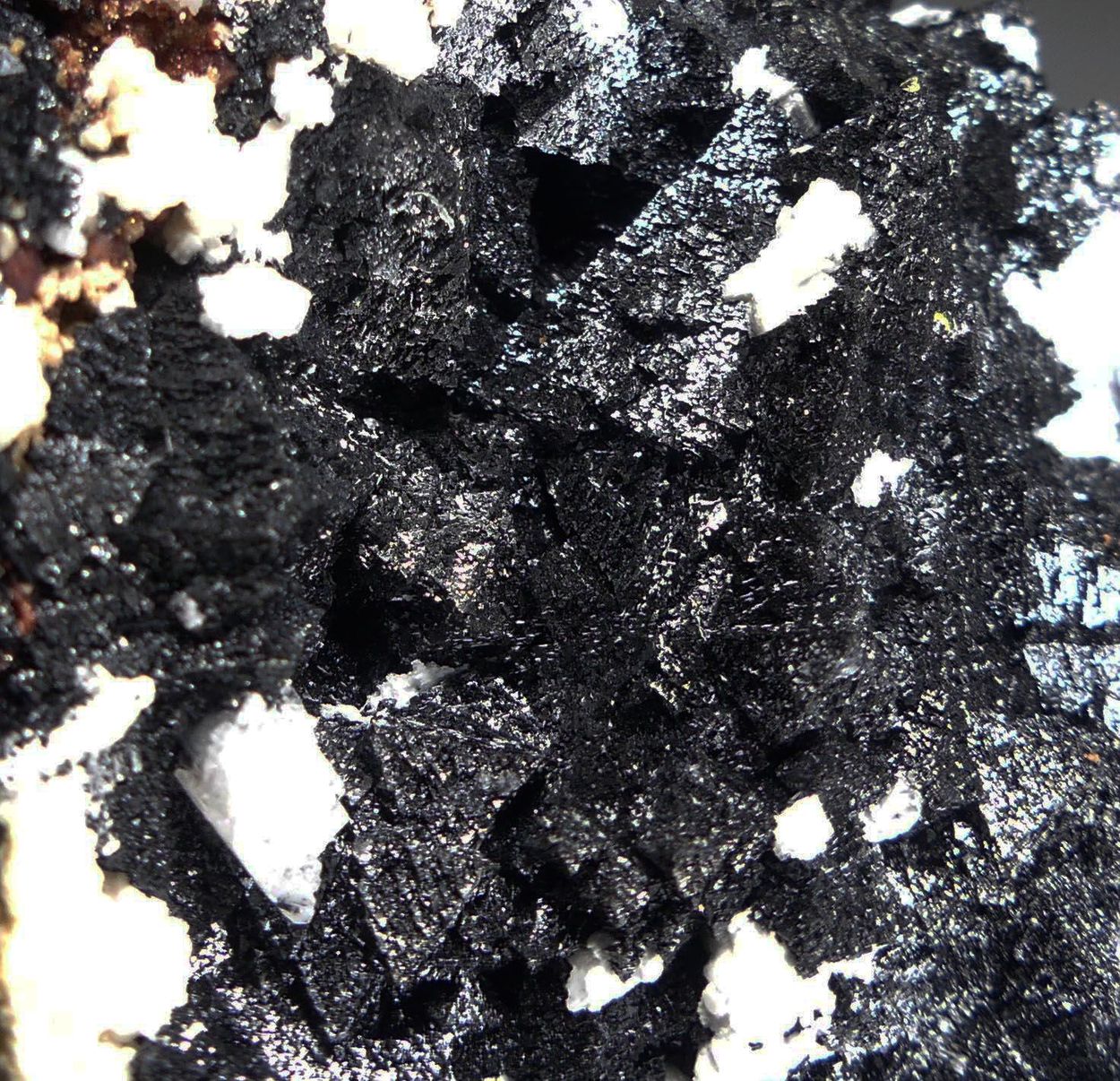 Hausmannite With Andradite Datolite & Baryte