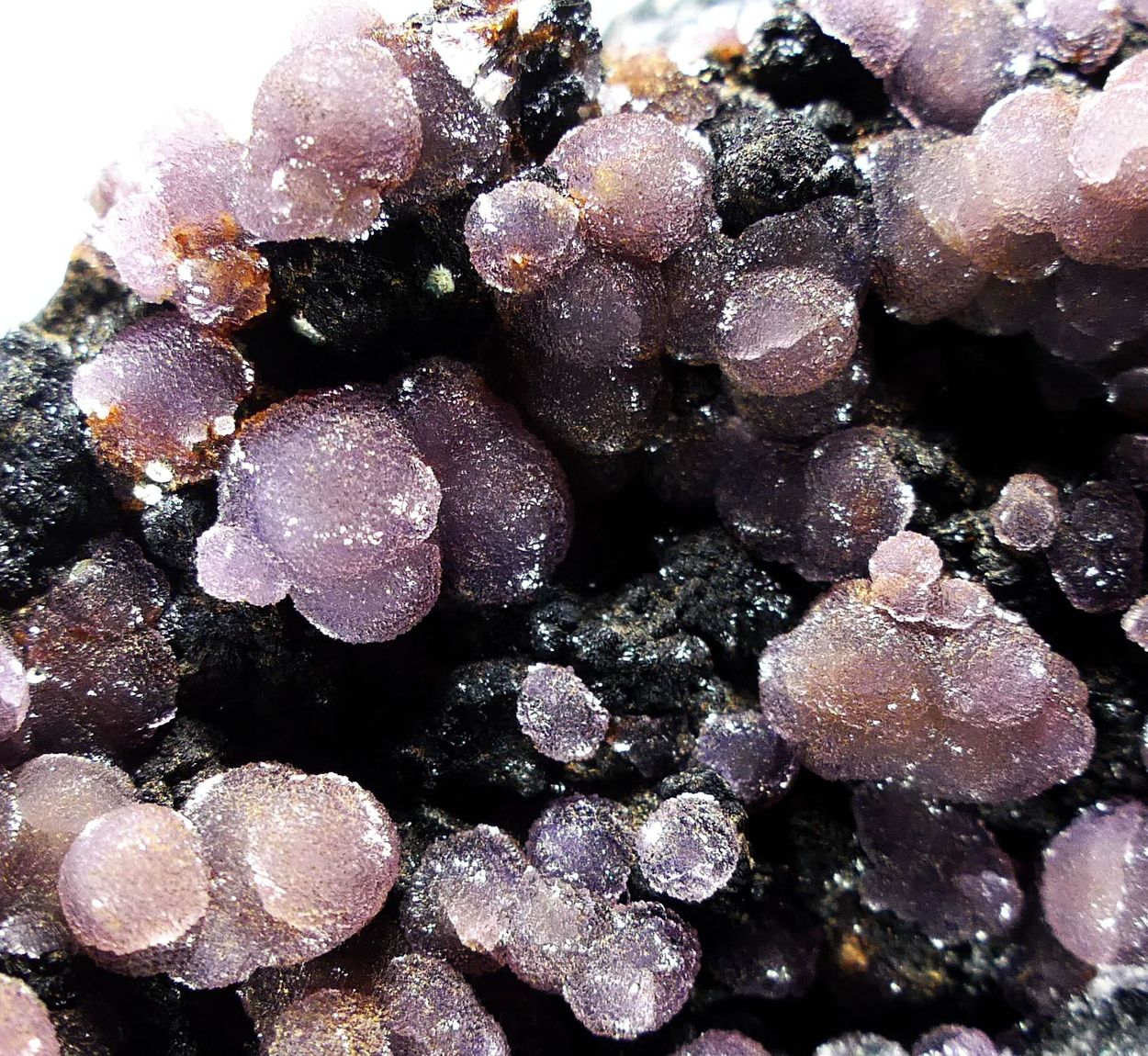 Strengite On Rockbridgeite On Magnetite