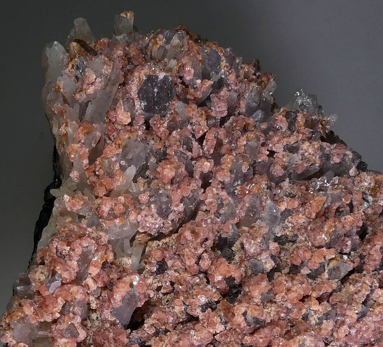 Rhodochrosite On Quartz