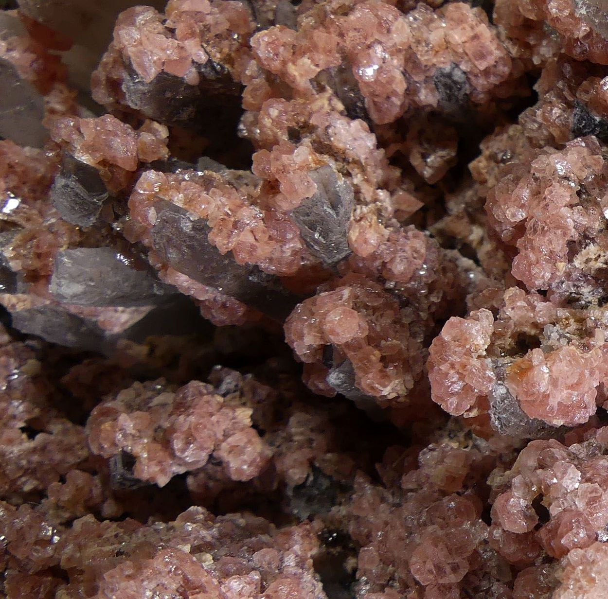 Rhodochrosite On Quartz