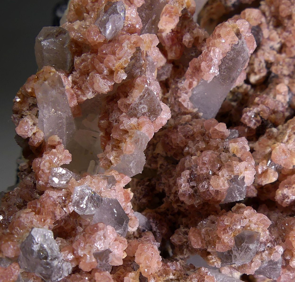 Rhodochrosite On Quartz