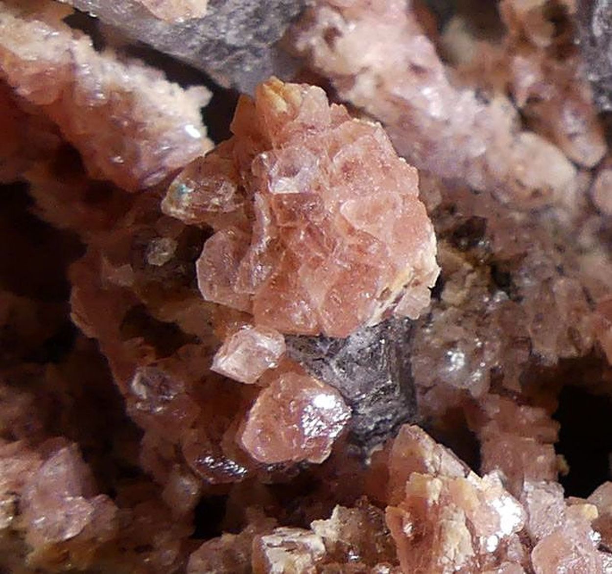 Rhodochrosite On Quartz