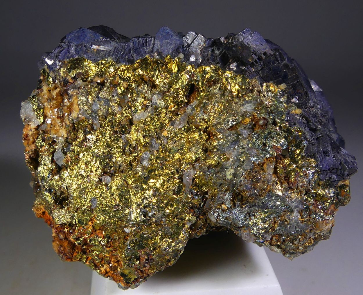 Galena On Chalcopyrite