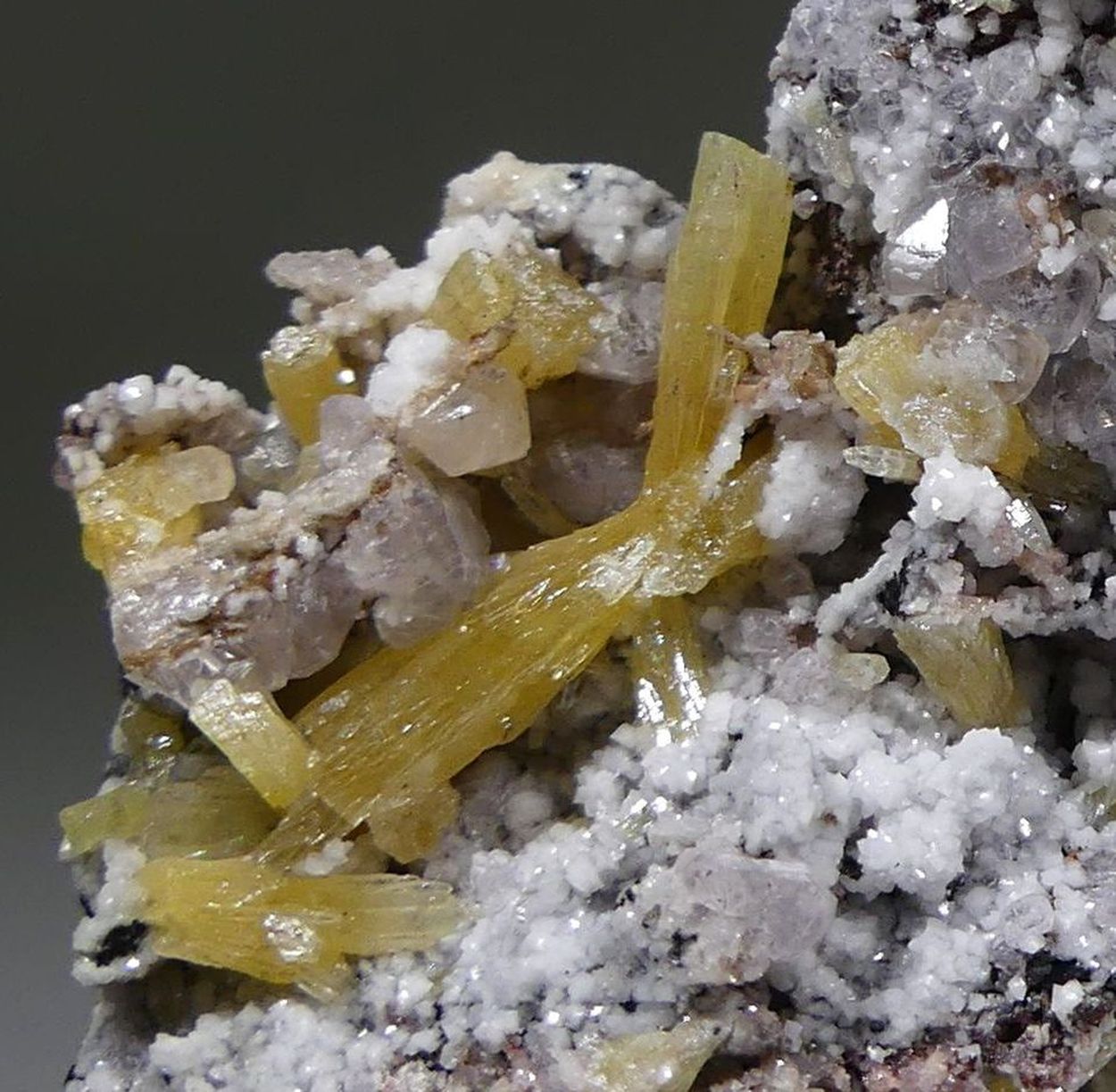 Mimetite & Cerussite On Zincian Dolomite