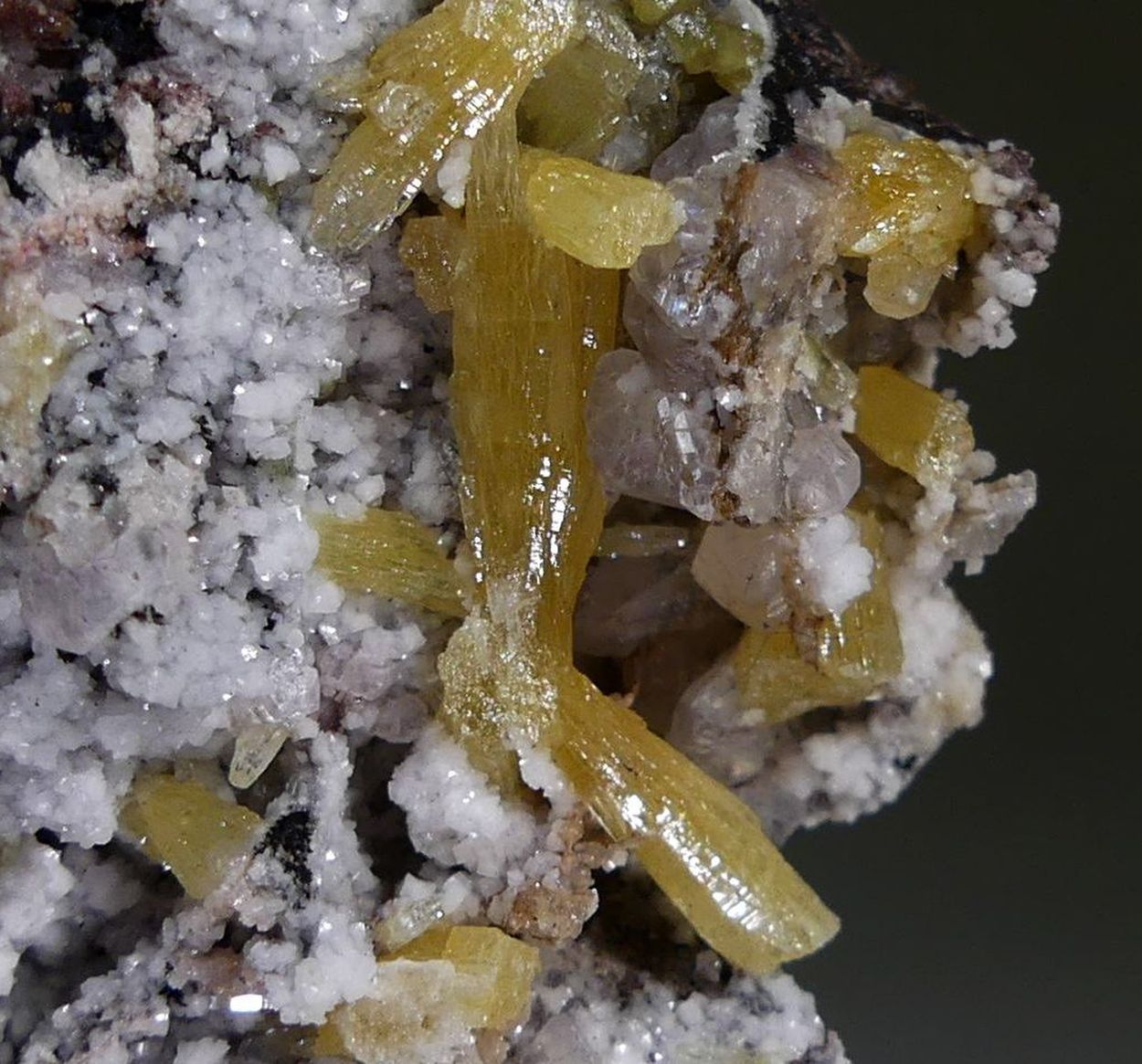 Mimetite & Cerussite On Zincian Dolomite