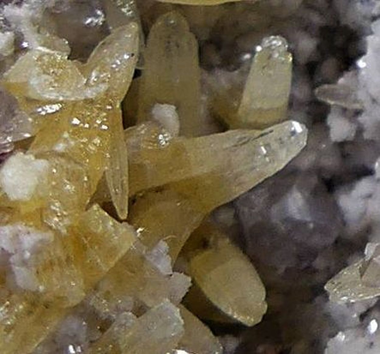 Mimetite & Cerussite On Zincian Dolomite