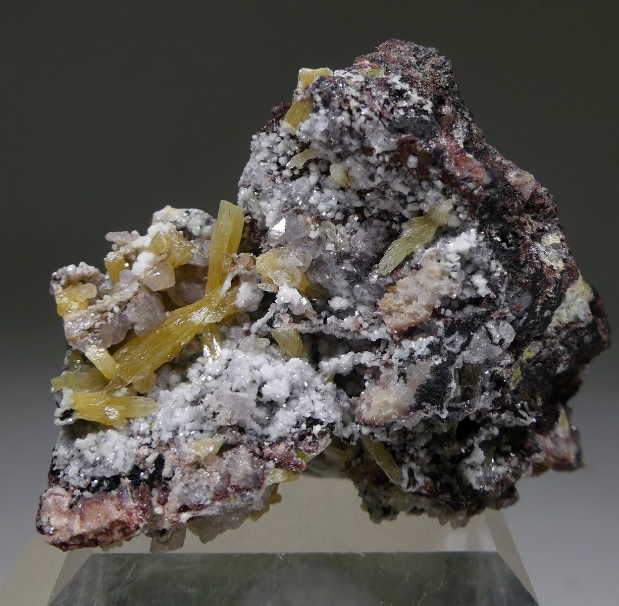 Mimetite & Cerussite On Zincian Dolomite