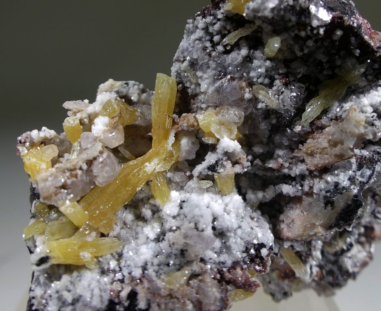 Mimetite & Cerussite On Zincian Dolomite