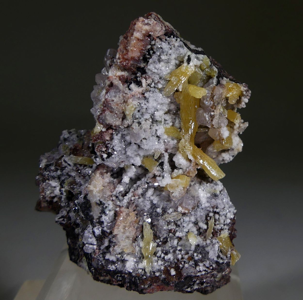 Mimetite & Cerussite On Zincian Dolomite