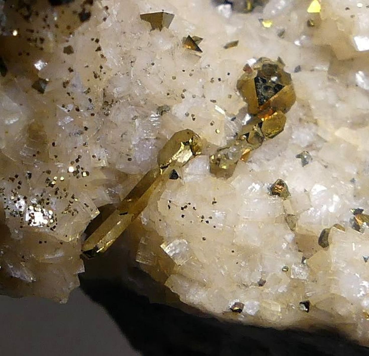 Pyrite Chalcopyrite & Sphalerite On Dolomite