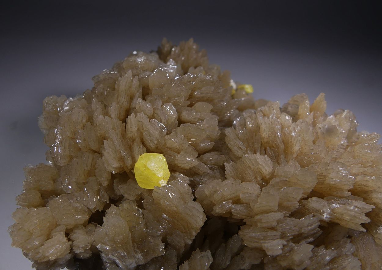 Native Sulphur On Baryte