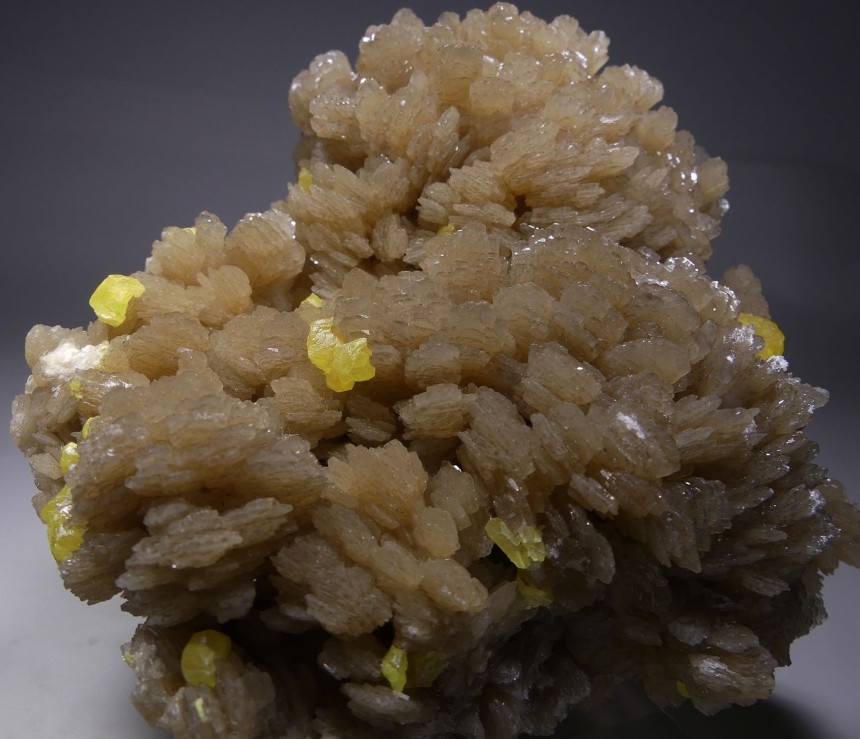 Native Sulphur On Baryte