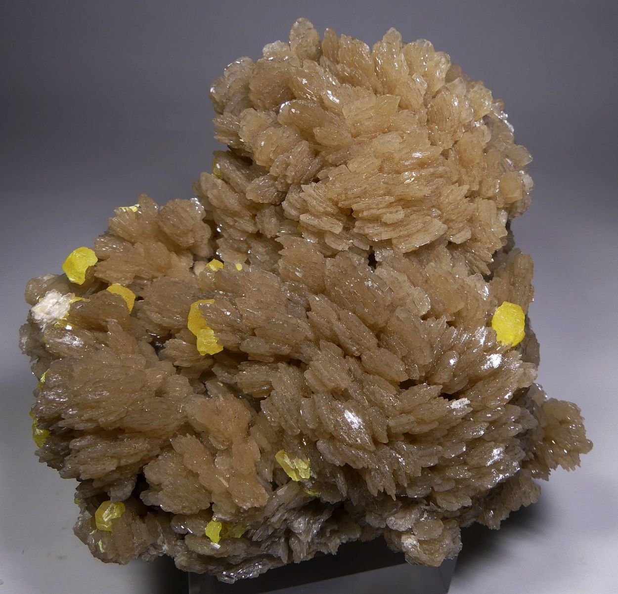Native Sulphur On Baryte