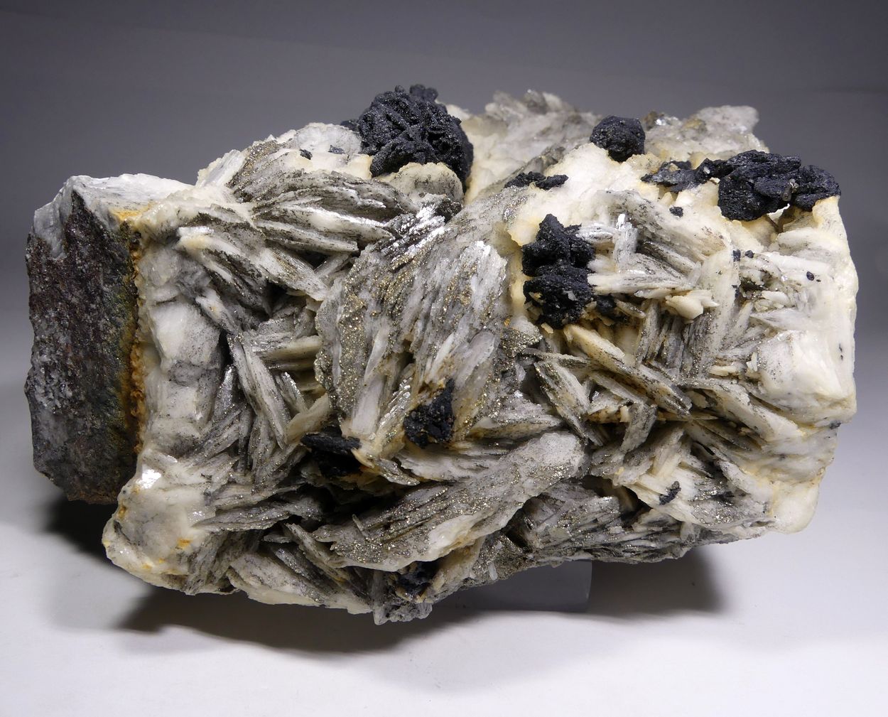 Bournonite With Sphalerite & Pyrite On Baryte