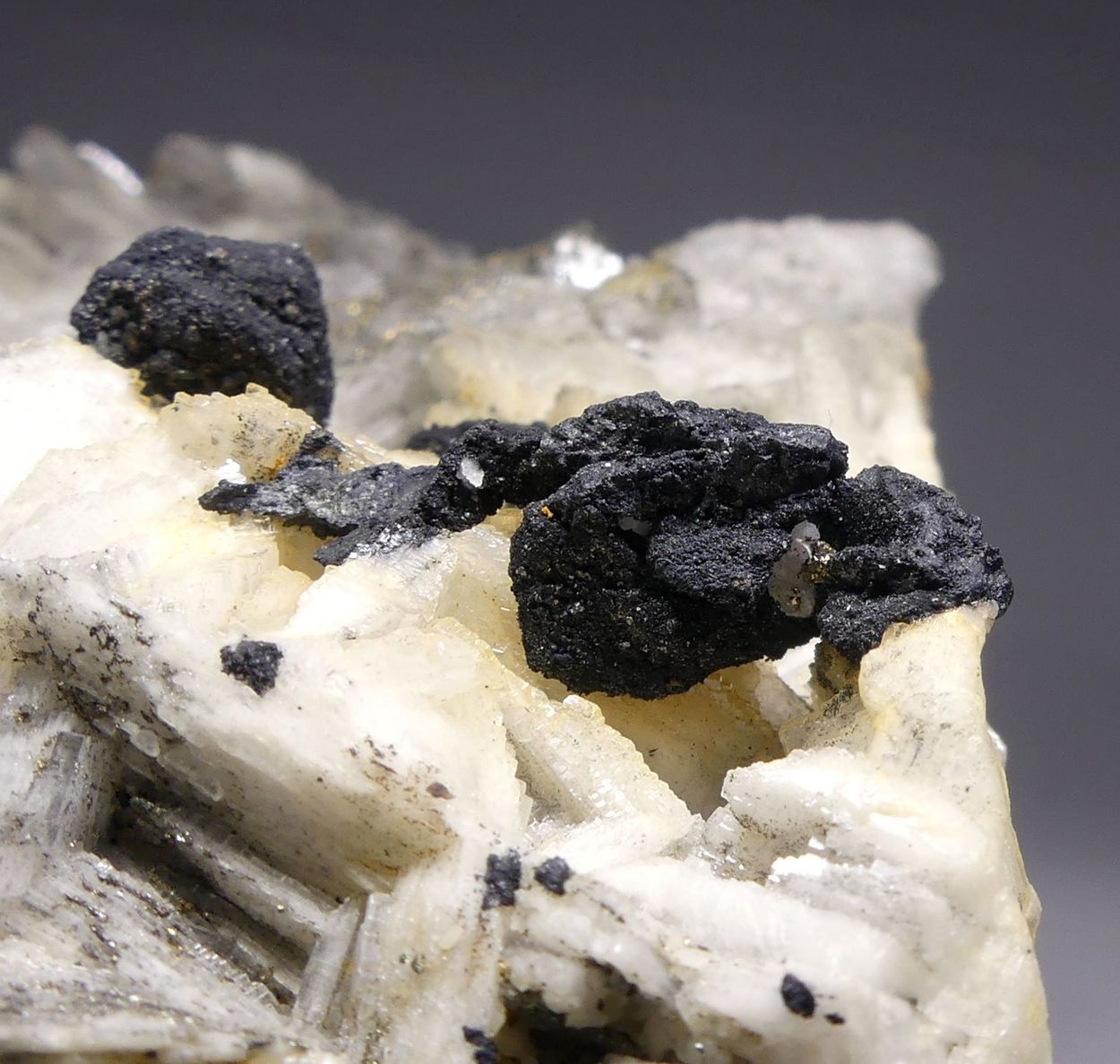 Bournonite With Sphalerite & Pyrite On Baryte