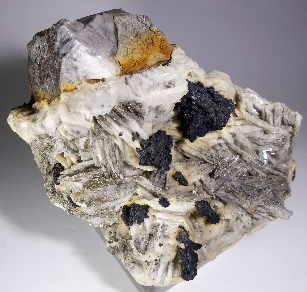 Bournonite With Sphalerite & Pyrite On Baryte