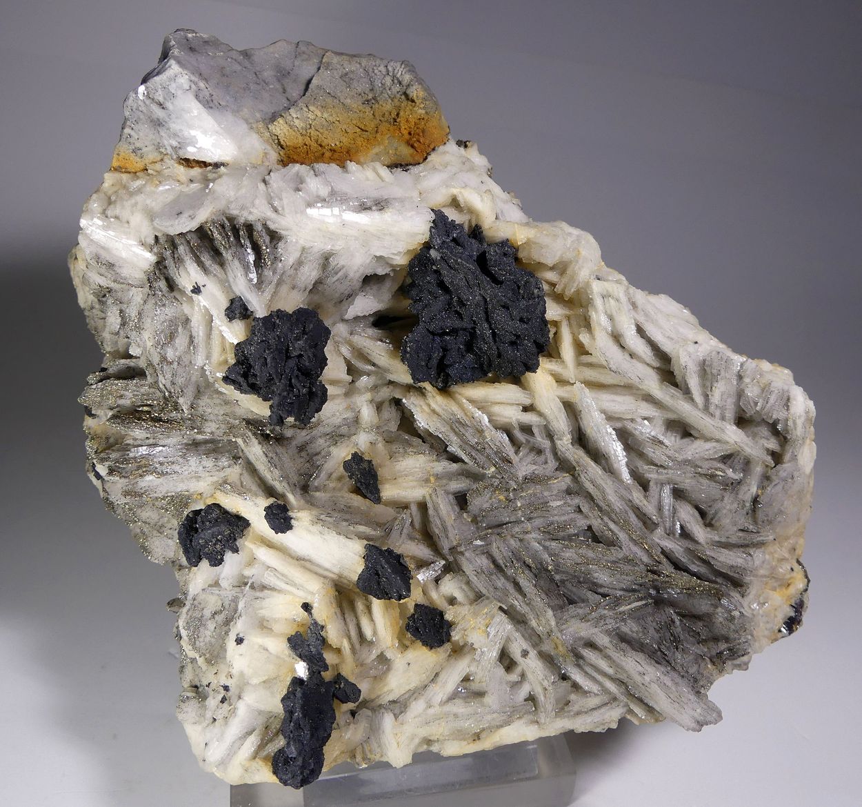 Bournonite With Sphalerite & Pyrite On Baryte