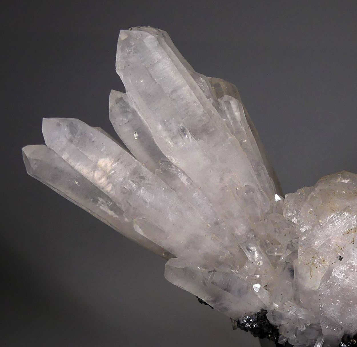 Bournonite Galena & Pyrite On Rock Crystal