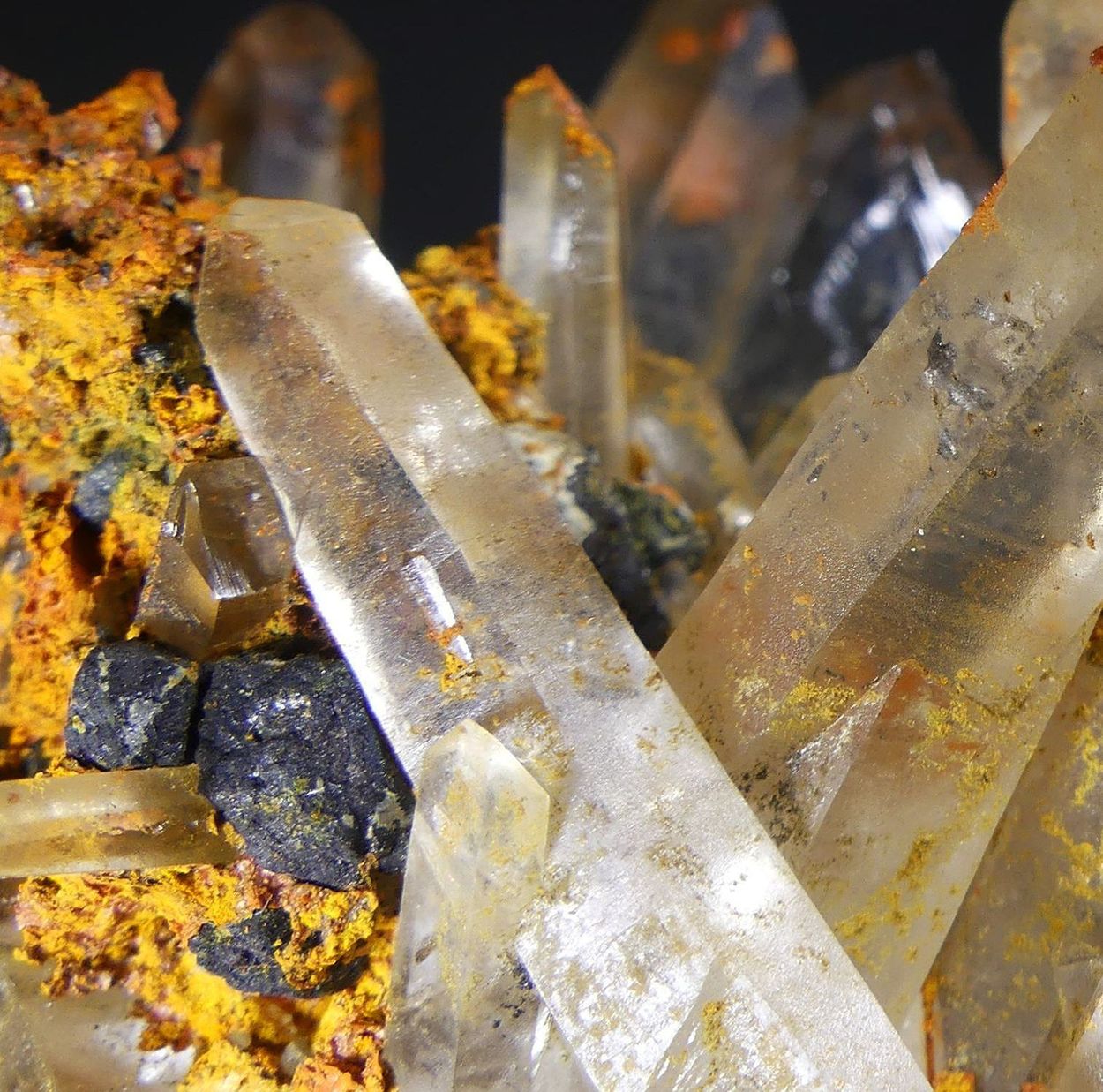 Jeromite On Rock Crystal With Galena