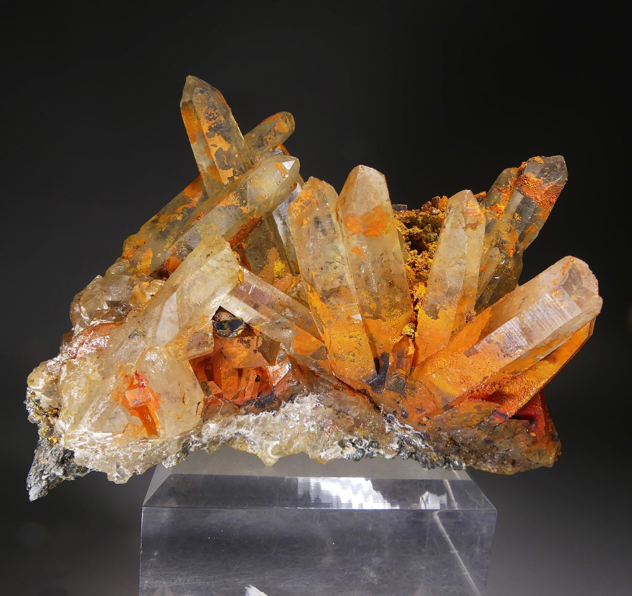 Jeromite On Rock Crystal With Galena