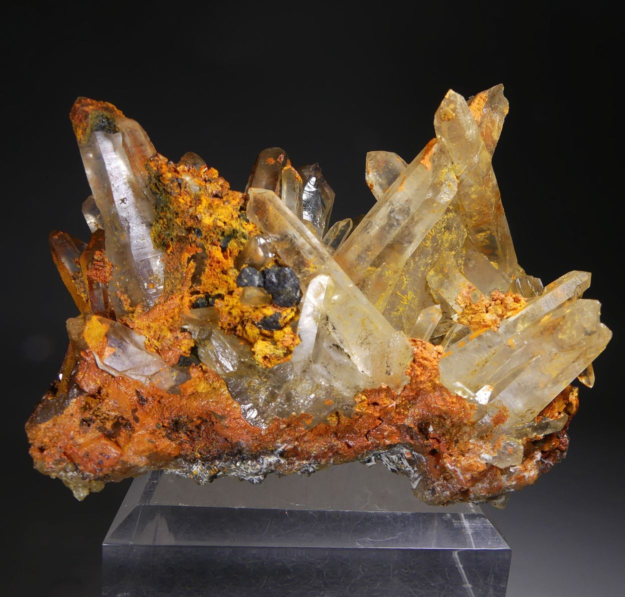 Jeromite On Rock Crystal With Galena