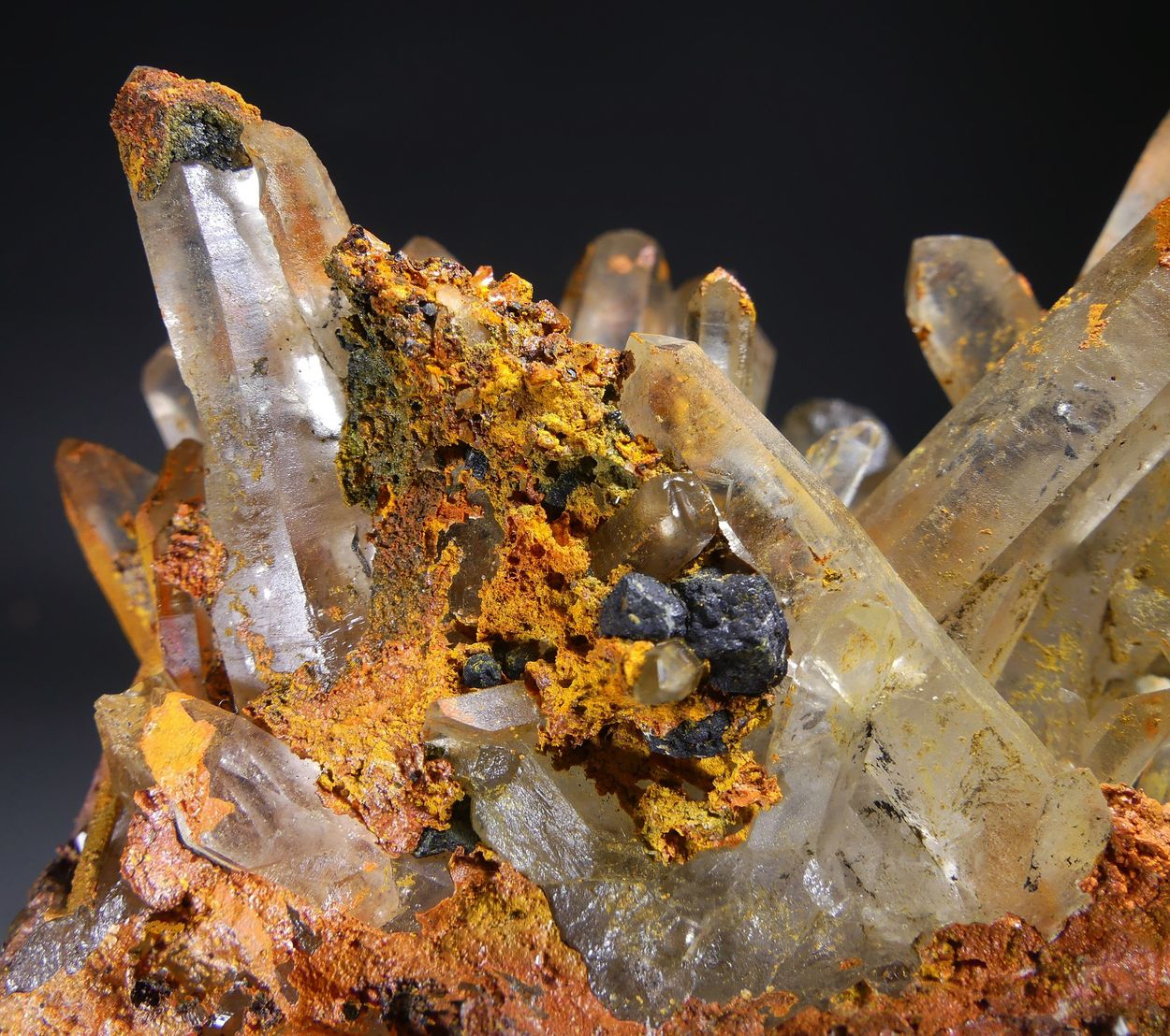 Jeromite On Rock Crystal With Galena