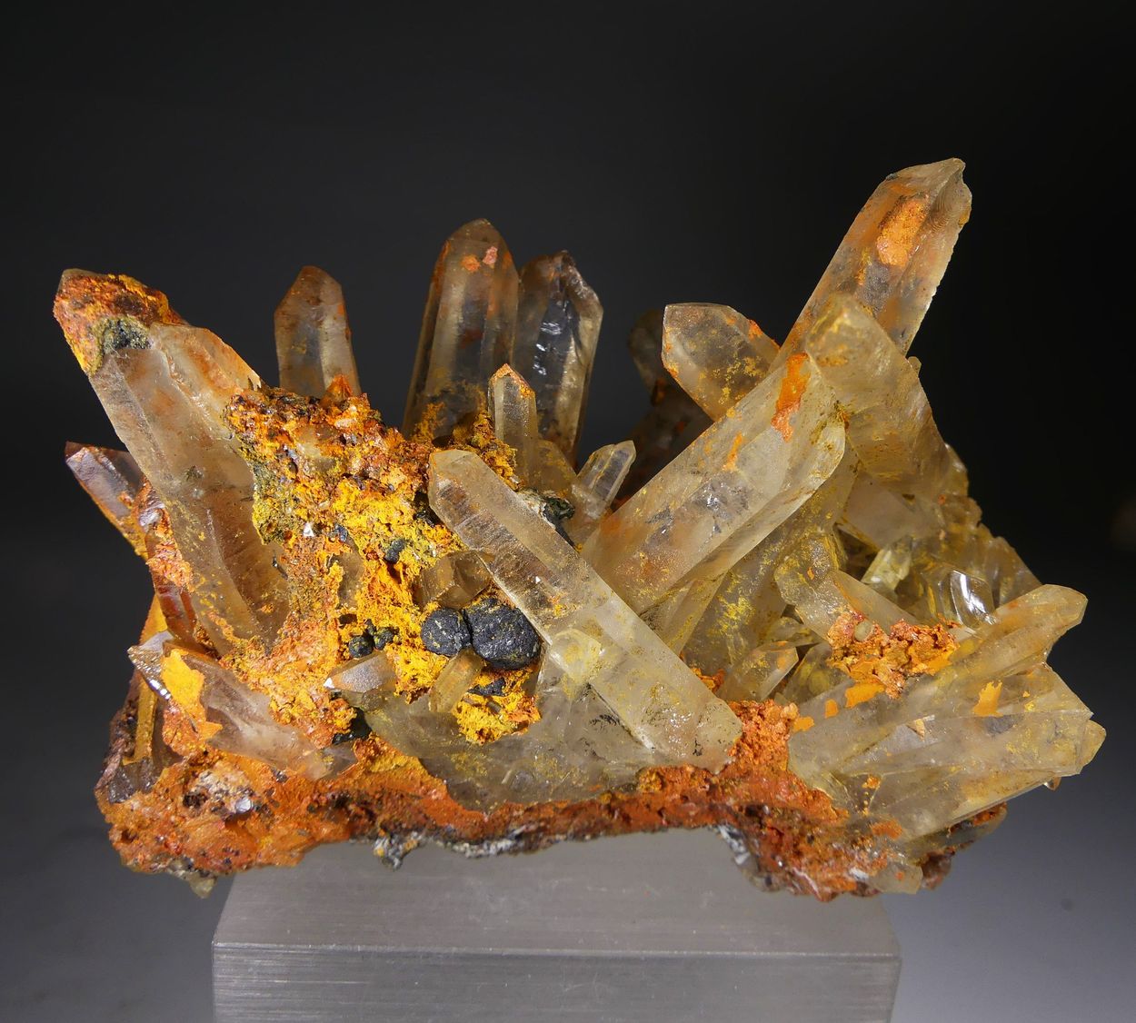 Jeromite On Rock Crystal With Galena