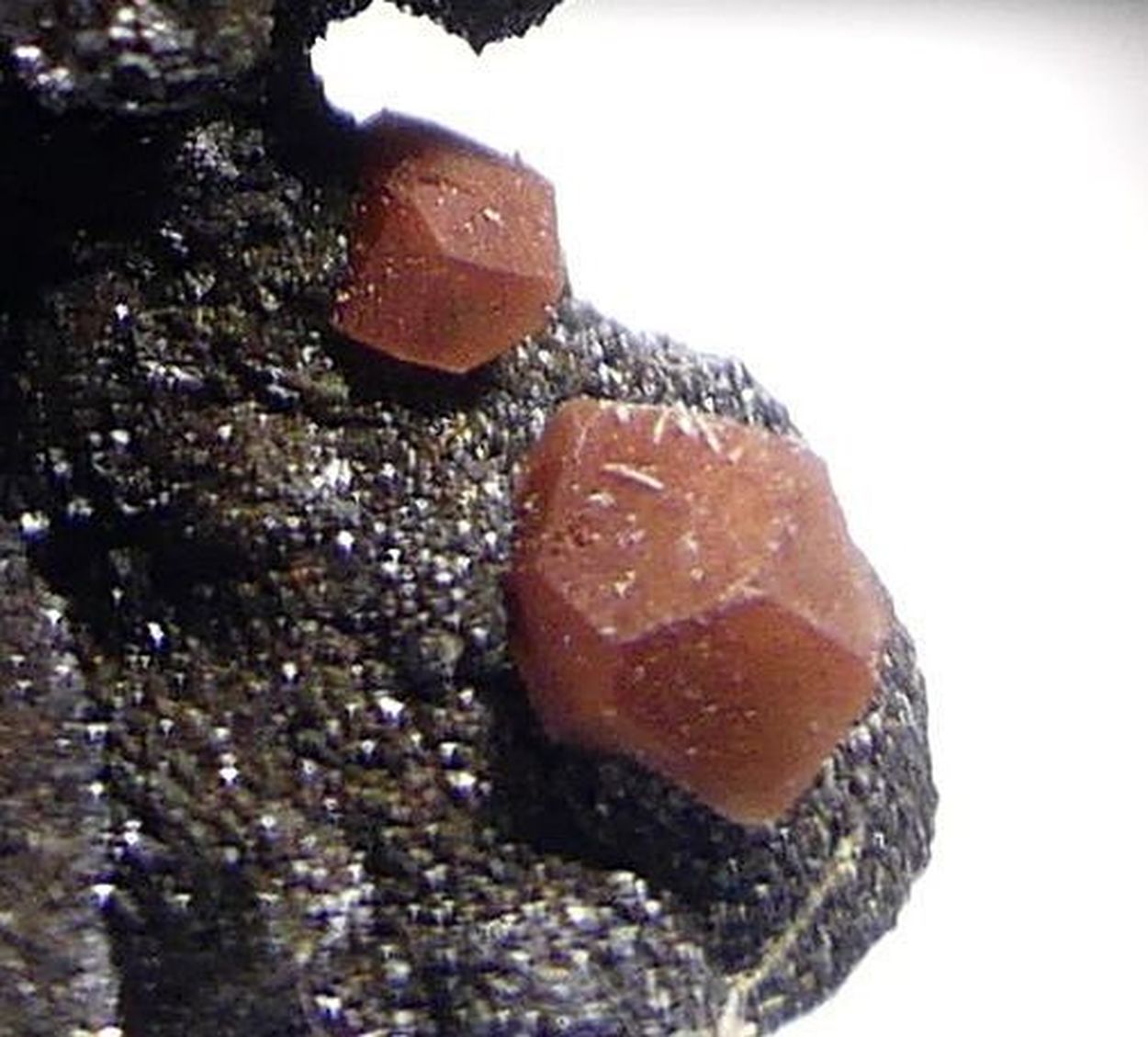 Calcite With Hematite Inclusions On Mottramite