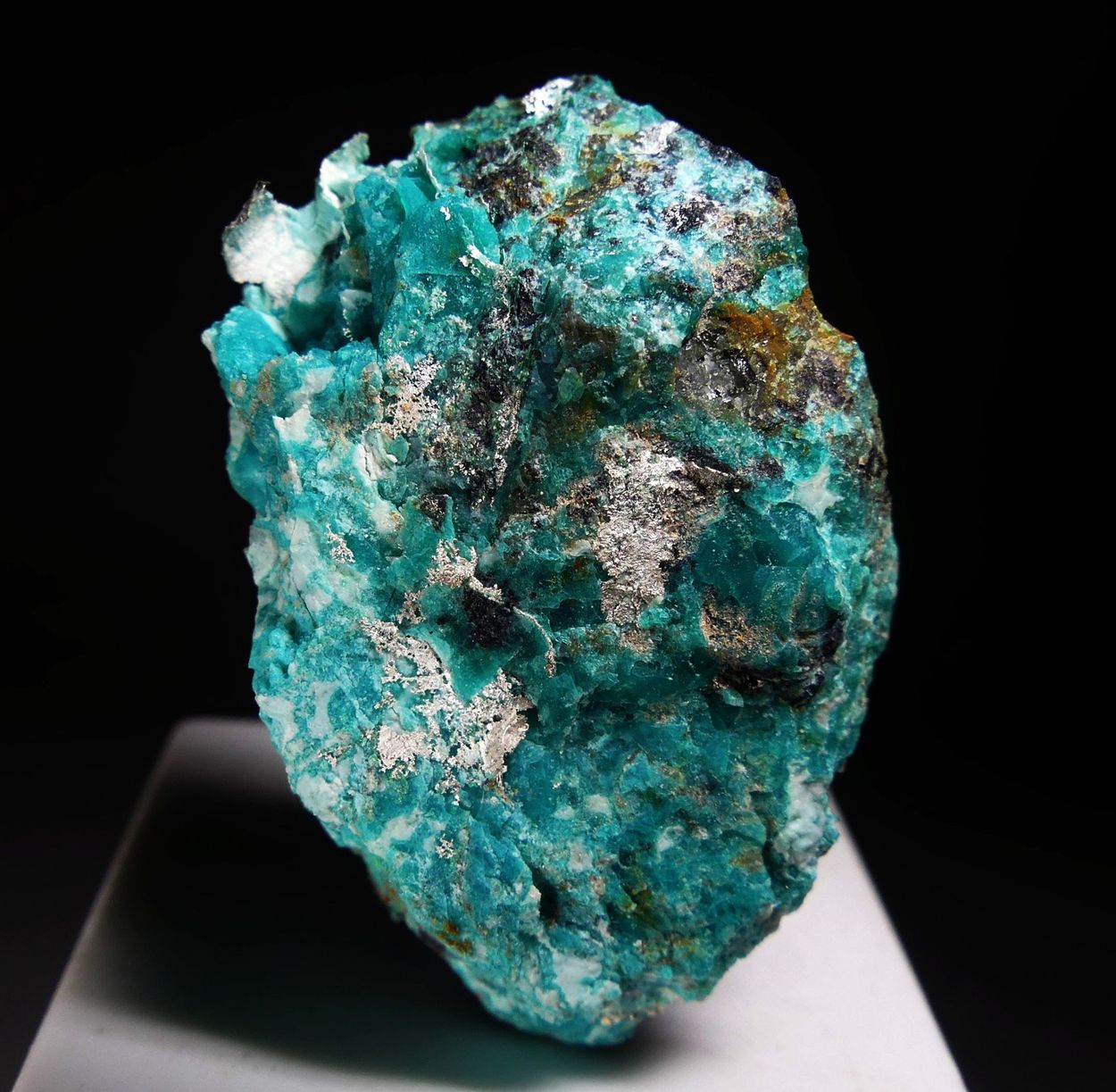 Native Silver On Chrysocolla