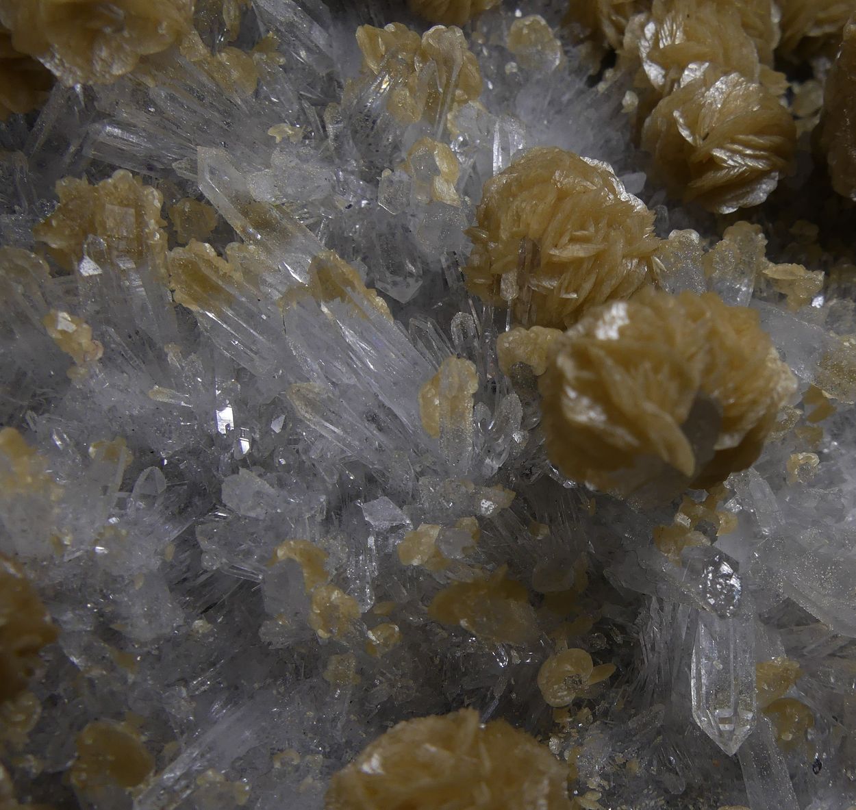 Siderite On Rock Crystal