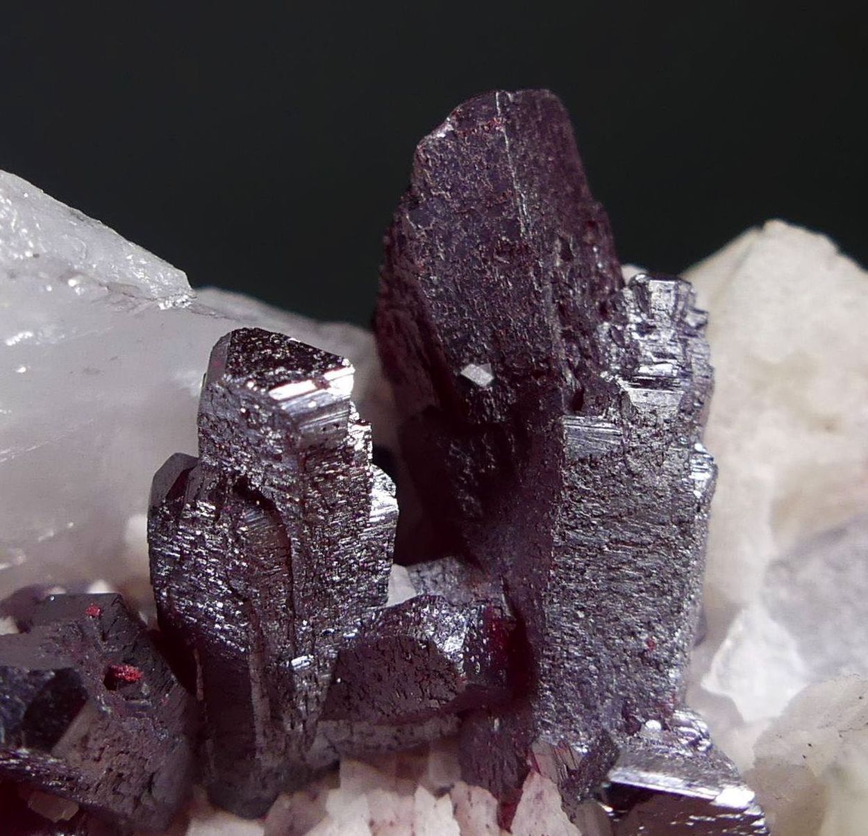 Cinnabar On Dolomite On Quartz