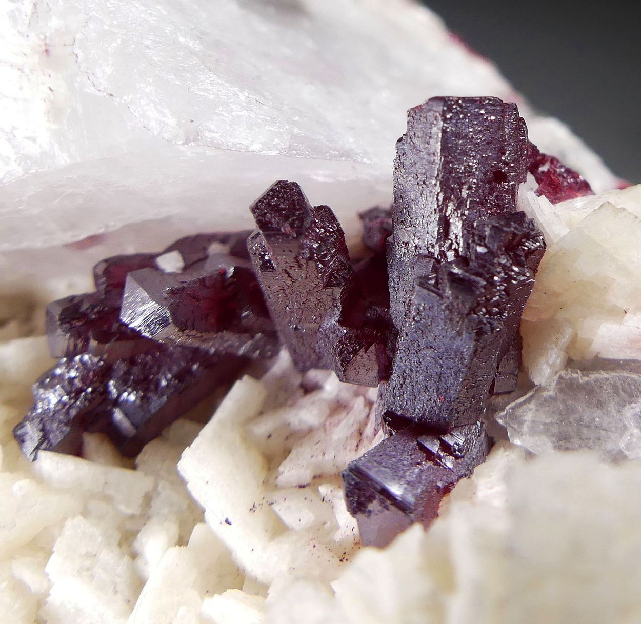 Cinnabar On Dolomite On Quartz