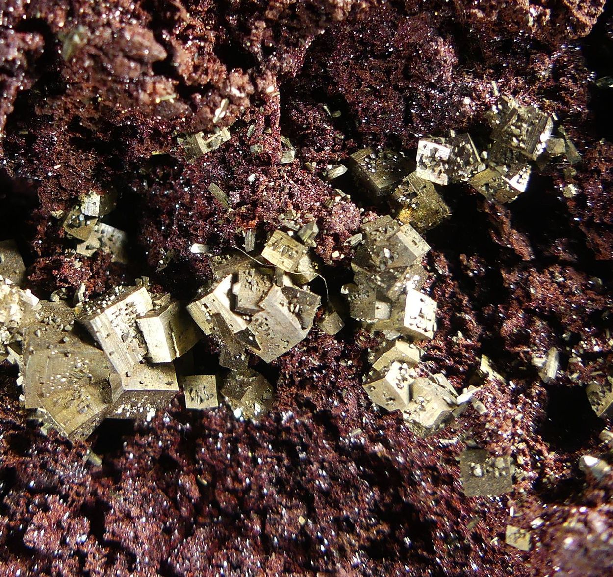 Pyrite On Hematite