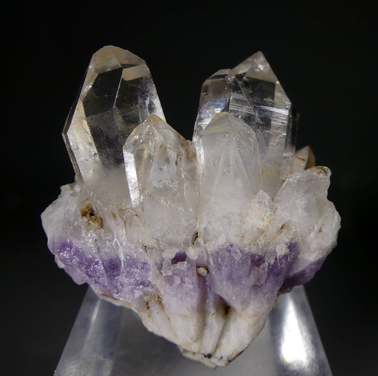 Rock Crystal On Amethyst