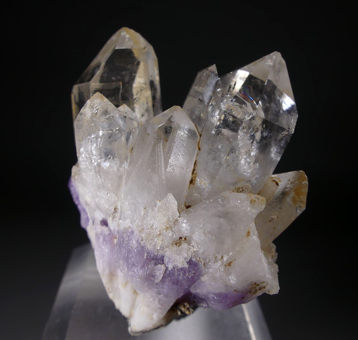 Rock Crystal On Amethyst