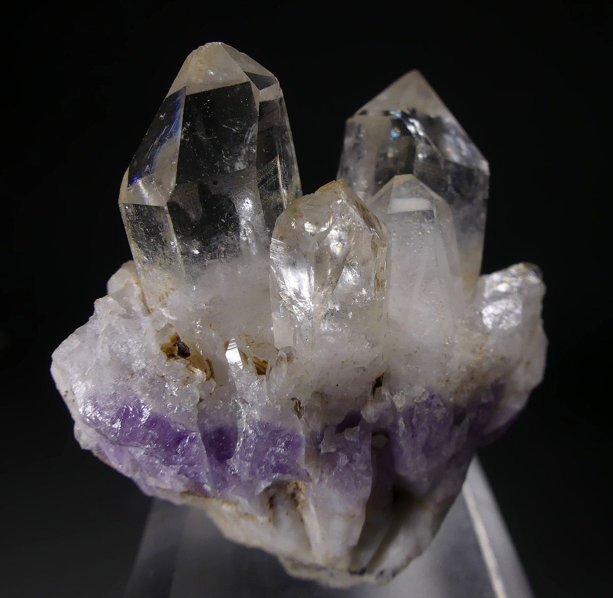 Rock Crystal On Amethyst