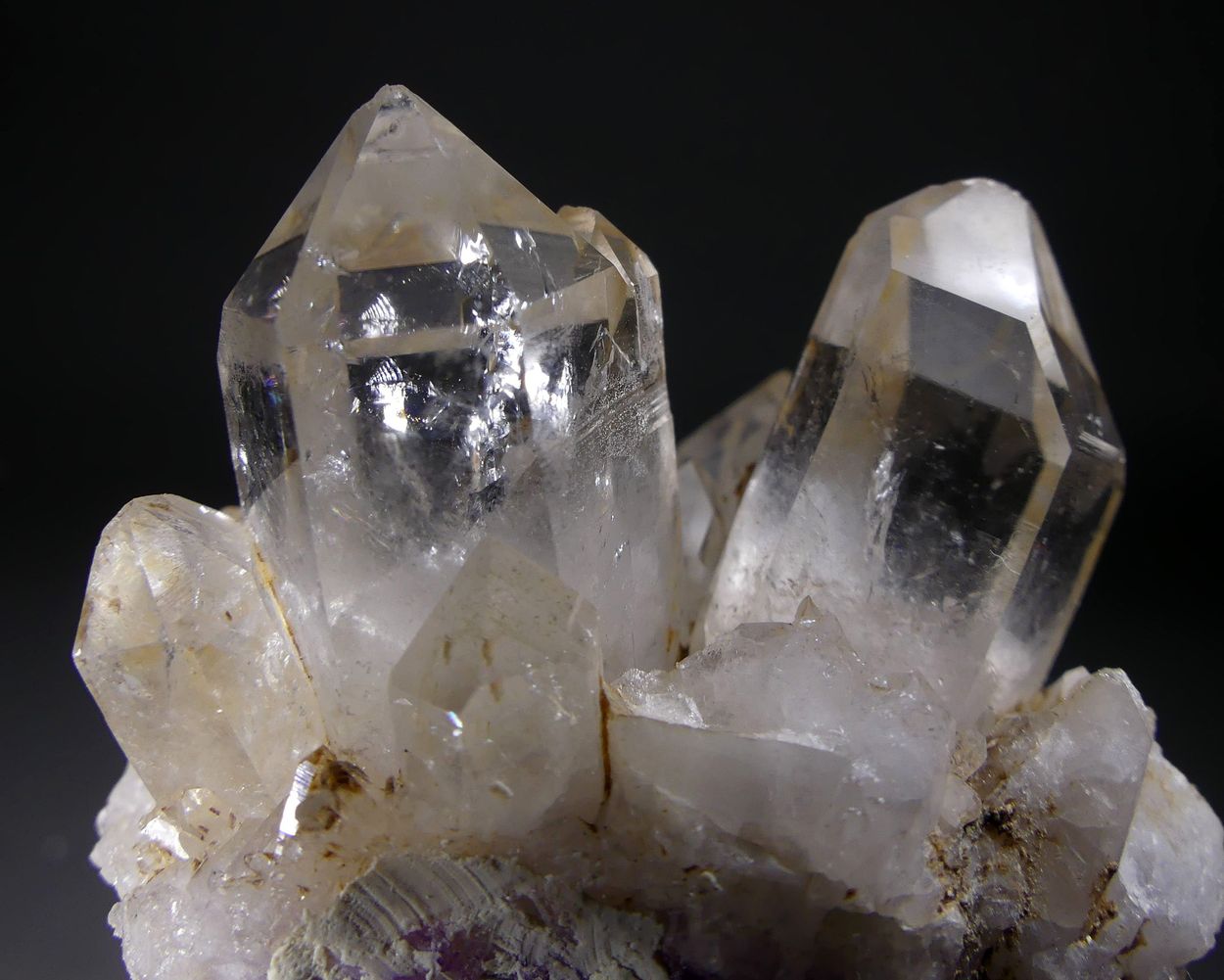 Rock Crystal On Amethyst