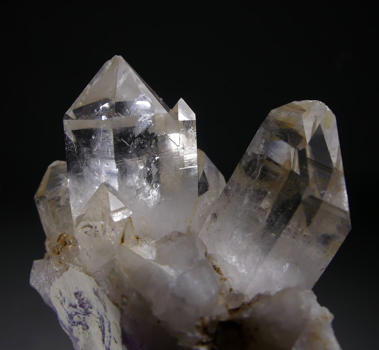 Rock Crystal On Amethyst