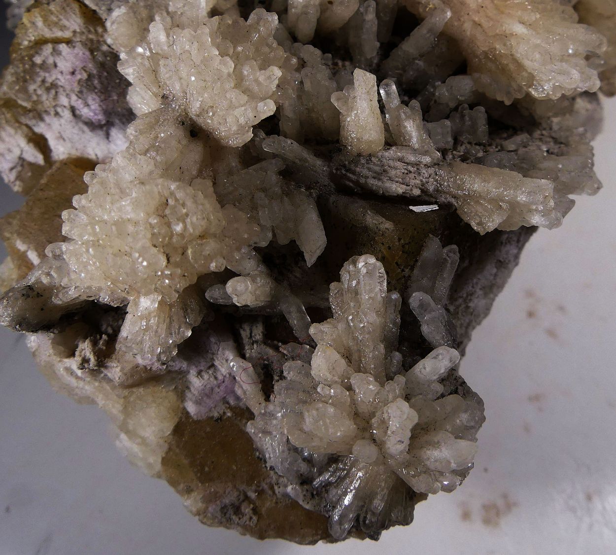 Strontianite On Fluorite