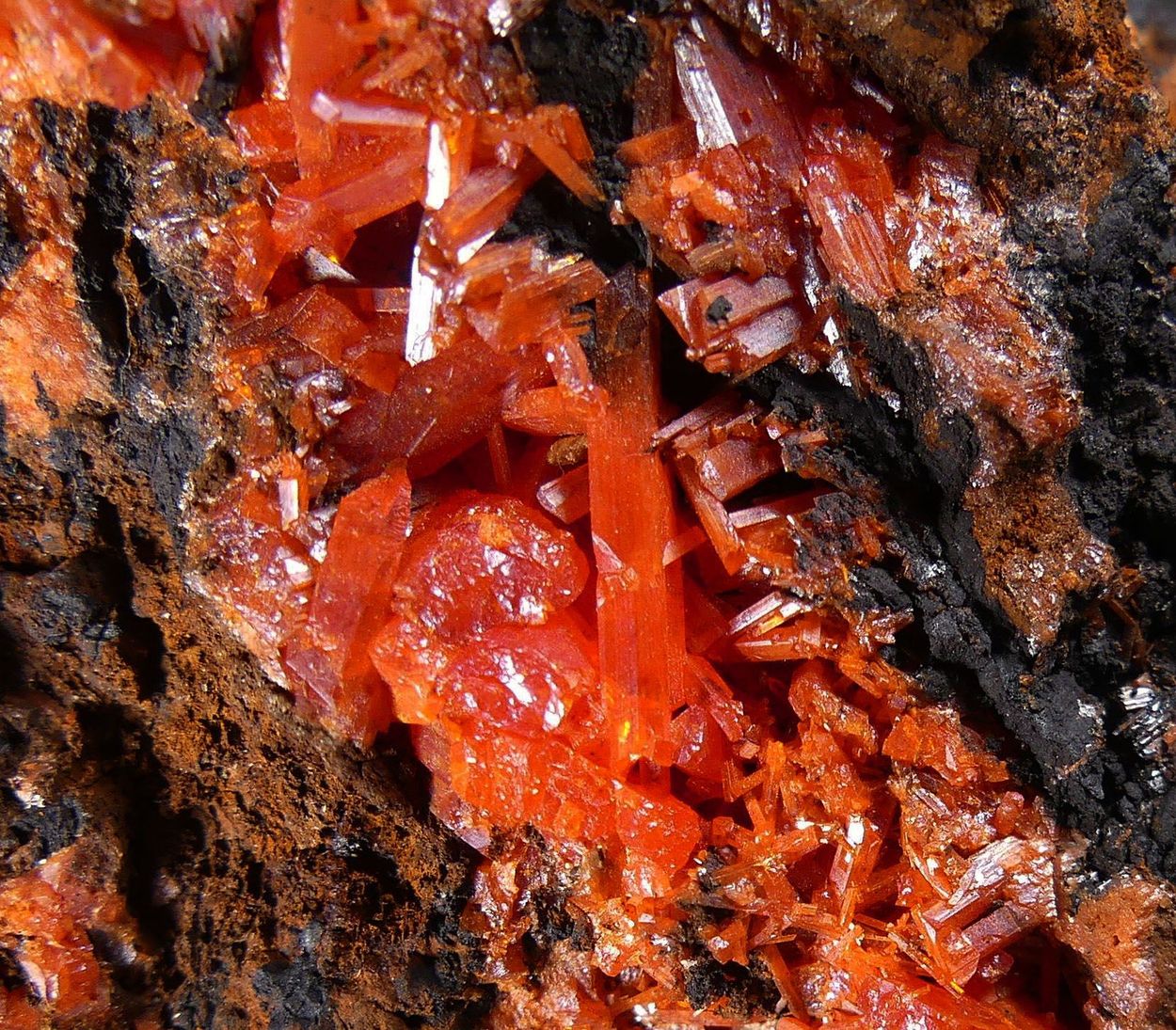 Crocoite On Siderite