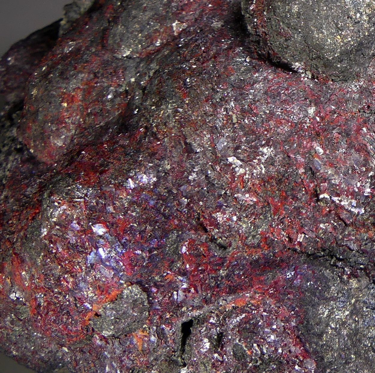 Proustite On Native Arsenic With Safflorite